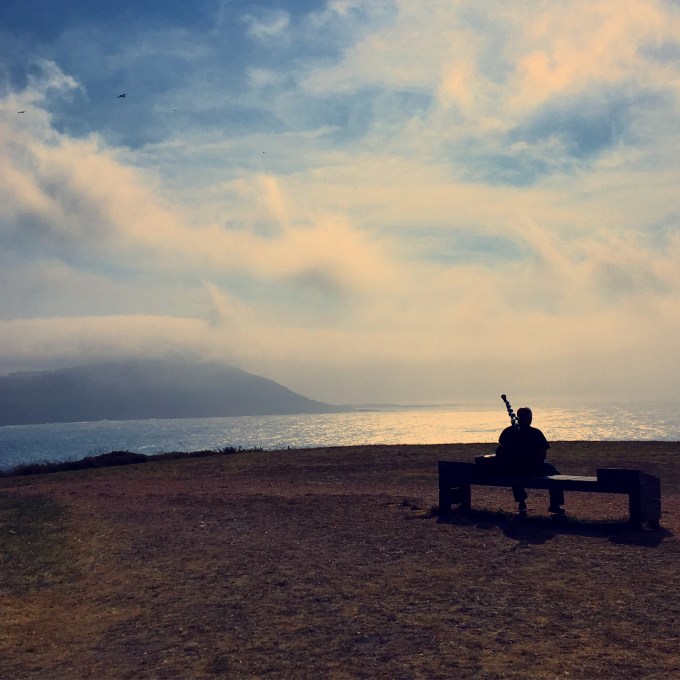 Man playing Galician Gaita (Bagpipe)